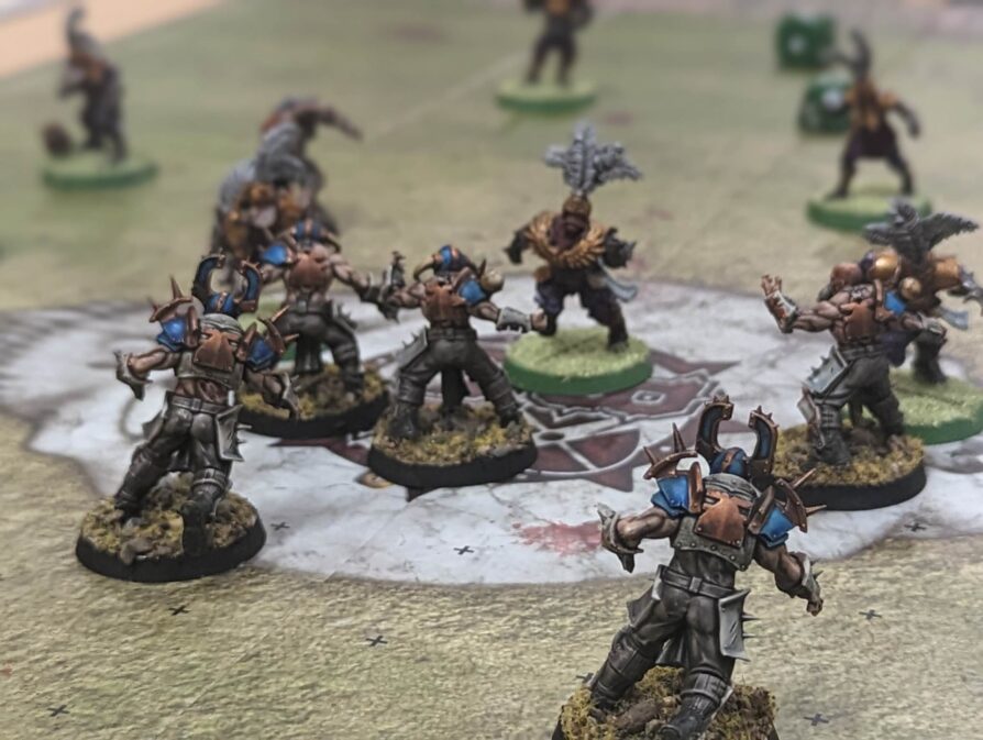 Khorne team vs Imperial Nobility team at Blood Bowl