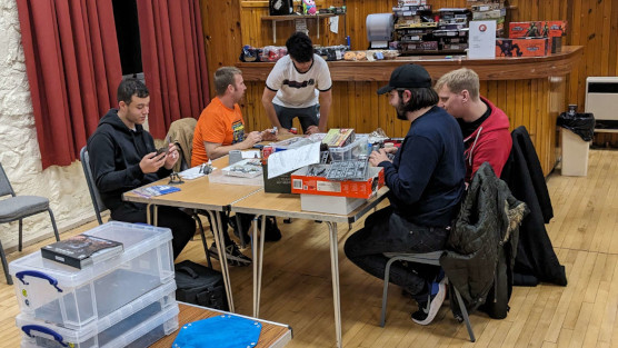 People enjoying working on projects at the Hobby Corner